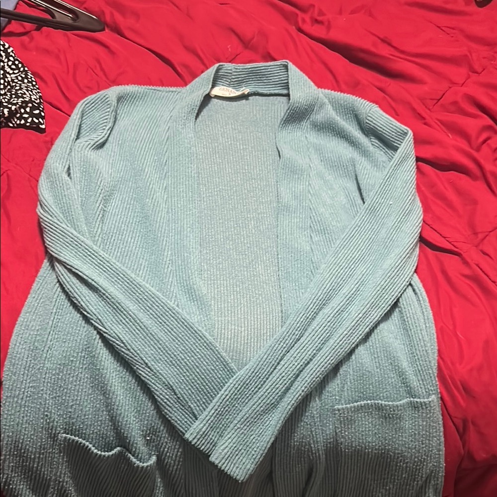 Zenana Outfitters Blue Cardigan Sweater